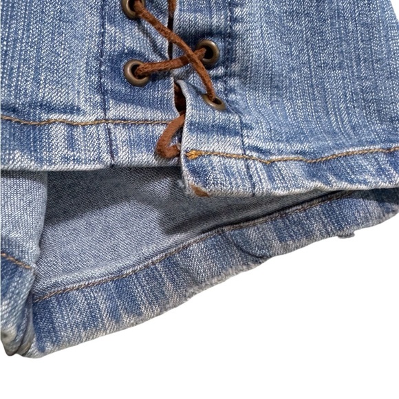 Angel Jeans Vintage Y2K MidRise Lace Up Flared Denim Made in USA Size 7 - Picture 8 of 15